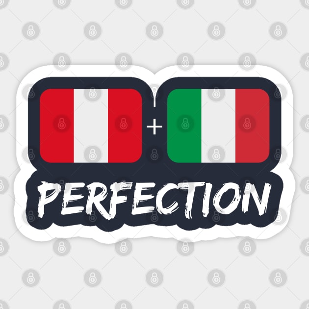 Peruvian Plus Italian Perfection Mix Heritage Flag Gift Sticker by Just Rep It!!